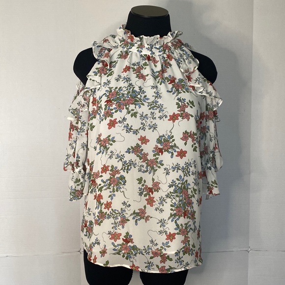 Tops - Max Studio Women’s Georgette Cold Floral Top Size XS NWT.